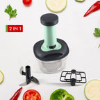 5902 Push Chopper Manual Food Chopper And Hand Push Vegetable Chopper Cutter Mixer Set For Kitchen With 3 Stainless Steel Blade.