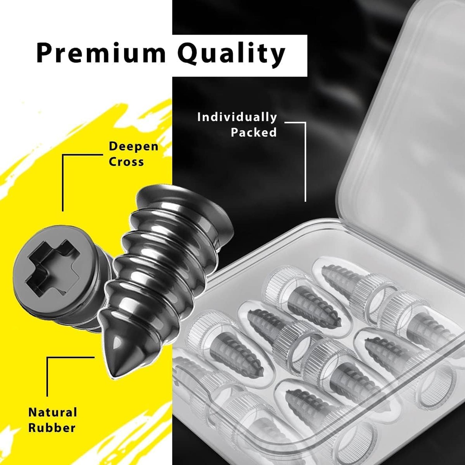 Tire Repair Rubber Nail Car Tire Repair Nails Tire Repair Rubber Screws Black (10 Pcs Set)