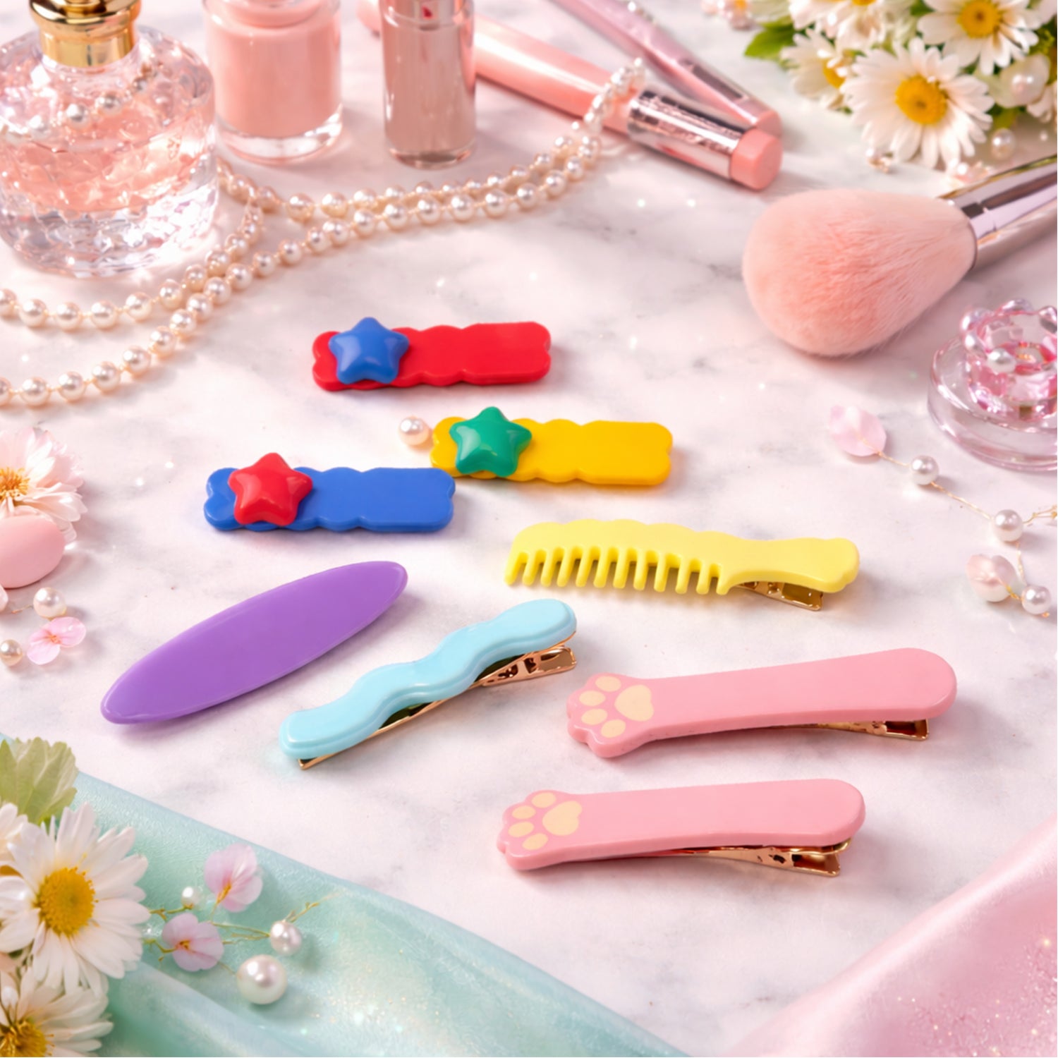 Cute Stylish Design Hair Clips Set (1 Set Mix Design)