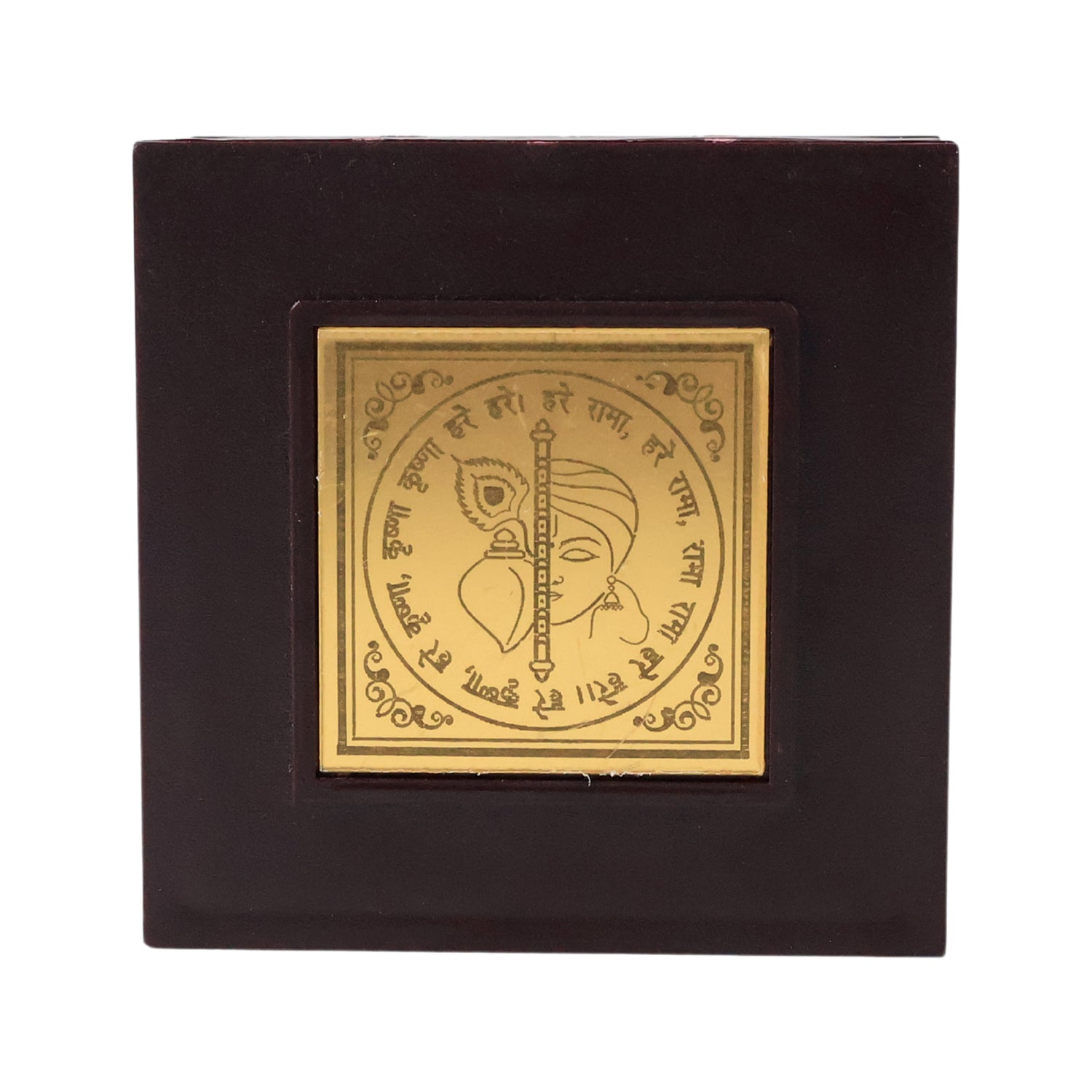 Golden Charan Paduka illustrating fine craftsmanship placed in wooden box