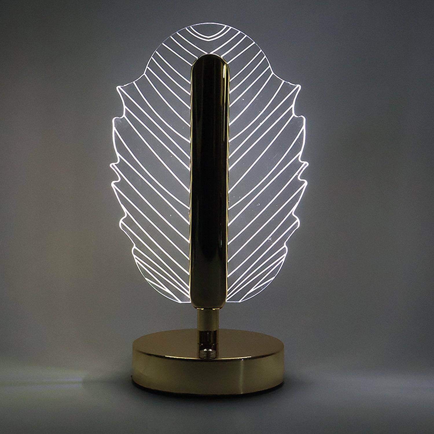 Elegant leaf design crystal table lamp with warm glow LED