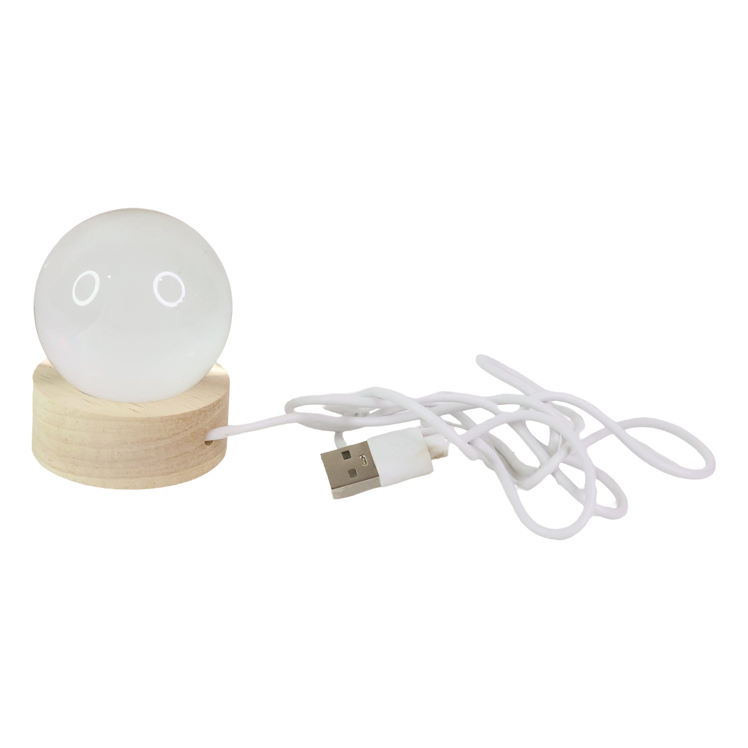 Elegant Ganesha 3D Crystal Ball Lamp casting a soft ambient light.