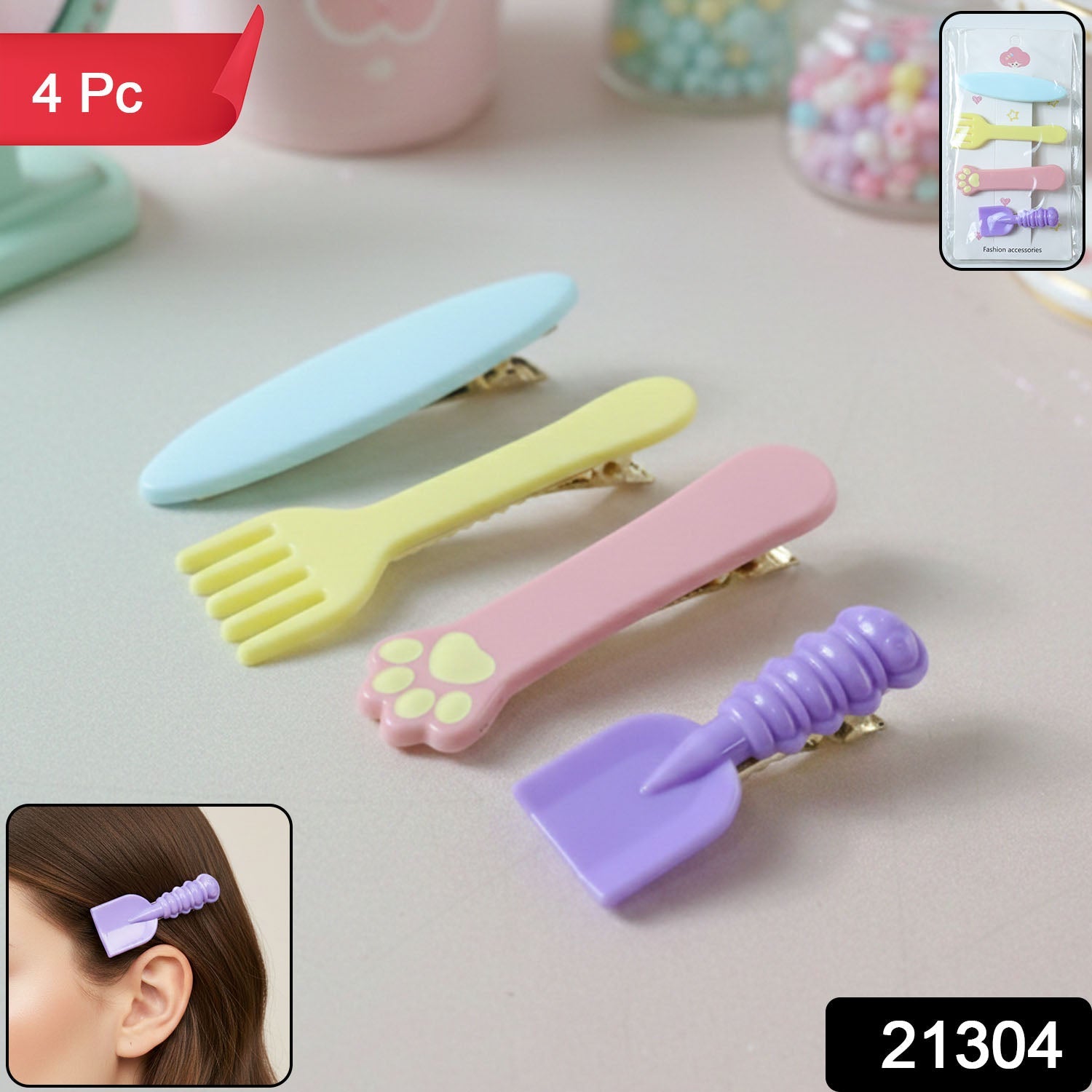 assorted colorful stylish hair accessories pack with strong grip clips