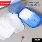 Portable Easy Carry Travel Paper Soap Sheet With Mini Box (20 Sheets In A Pack Approx  Mix Color)