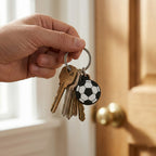 Football Design Shape Bag Charm Keychain Set (10 Pc)
