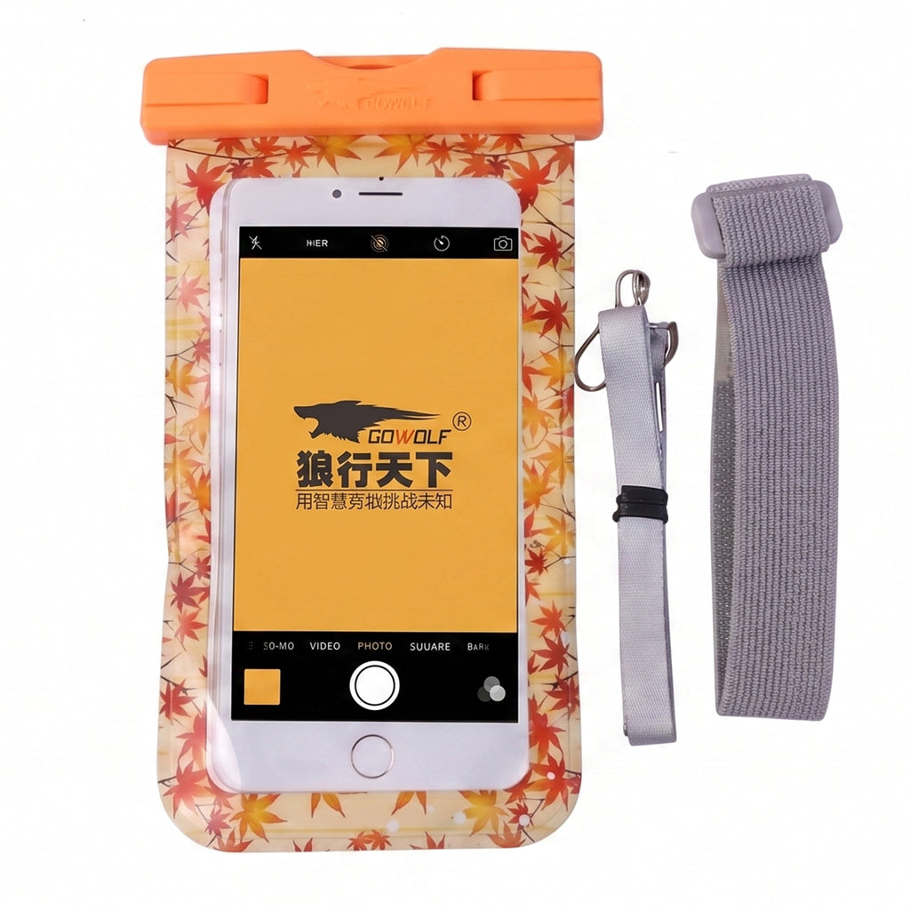 Maple Leaf Waterproof Mobile Pouch  1 Pc Universal Phone Case With Armband  Lanyard