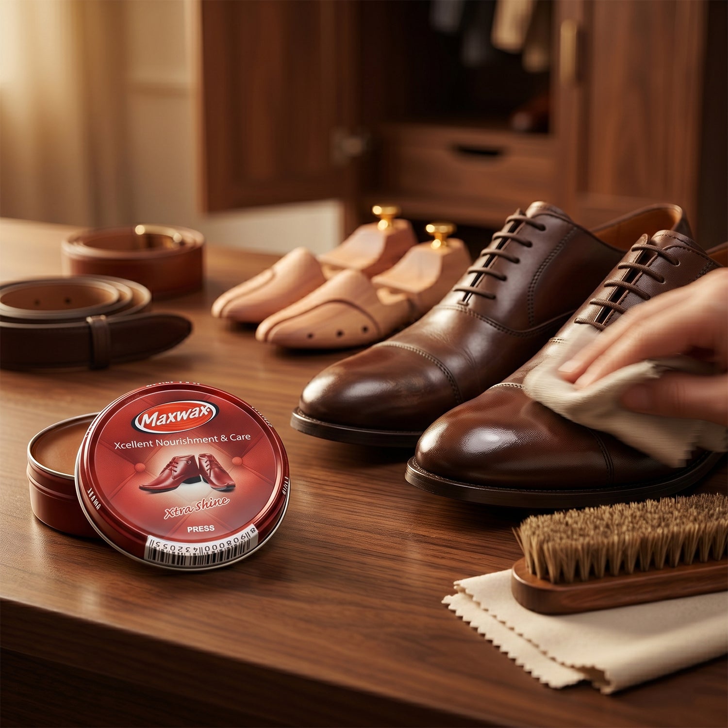Maxwax Brown Shoe Polish Cream (1 Pc 40 Gm)