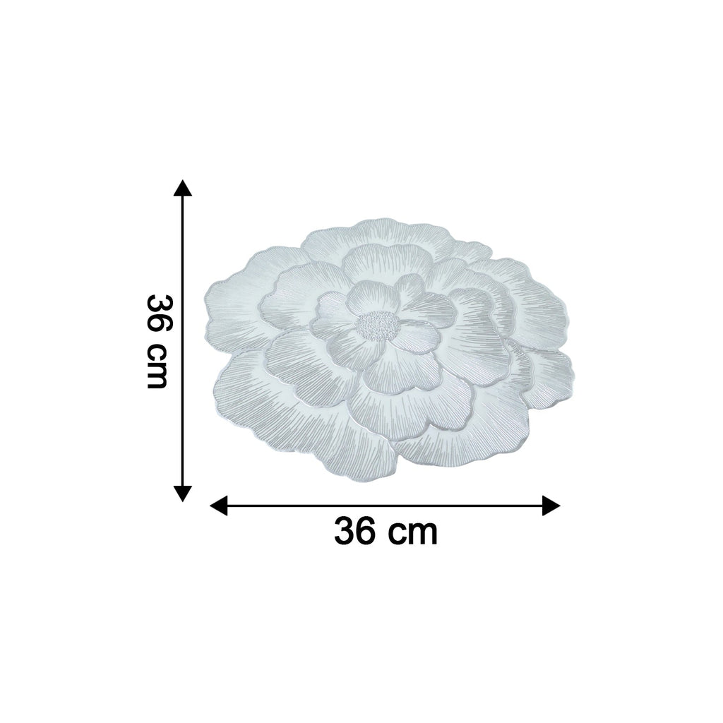 Elegant floral design PVC table mat, durable and reusable