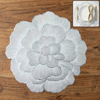 Elegant round floral PVC dining table mat for protection and decor