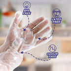 Single use plastic gloves for cleaning and food safety