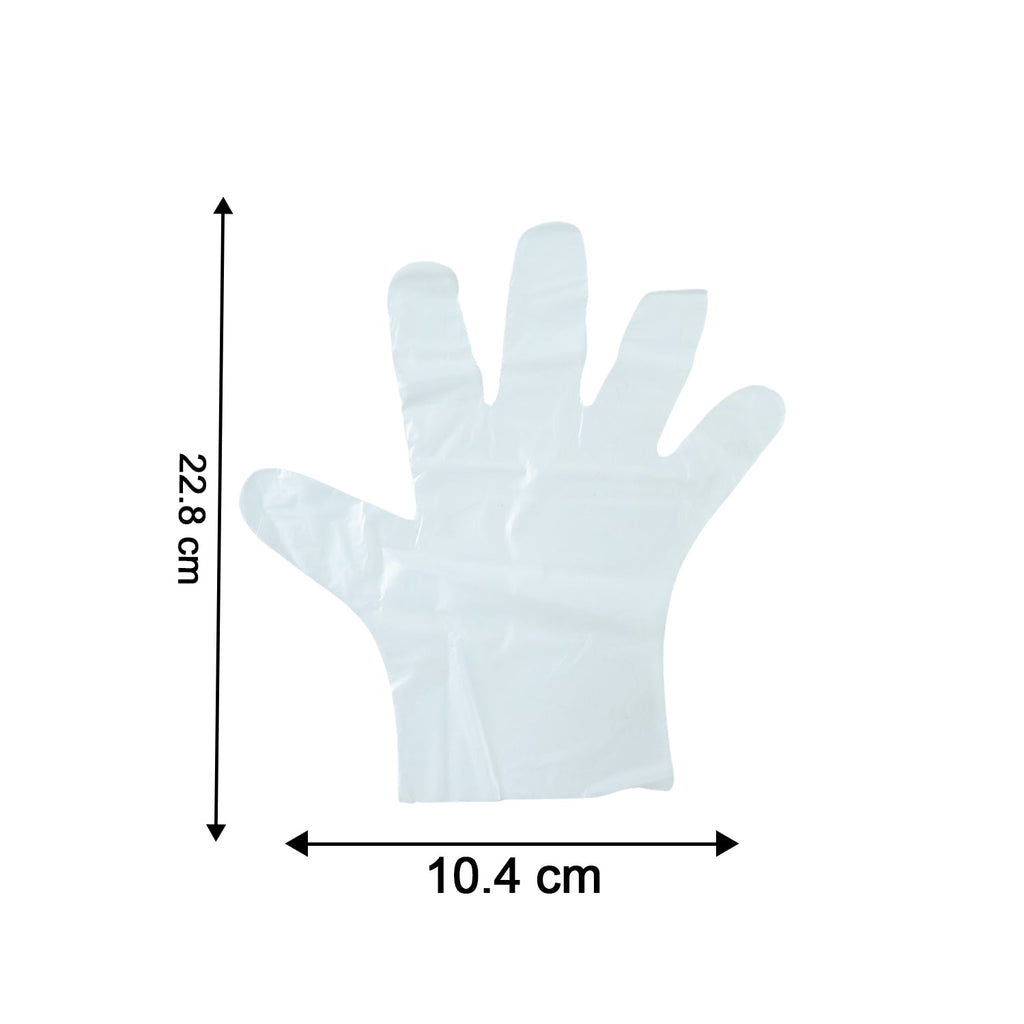 Clear plastic gloves pack suitable for multiple household tasks
