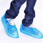 Disposable Plastic Shoe Cover Set With Elastic Fit (100 Pc Set)