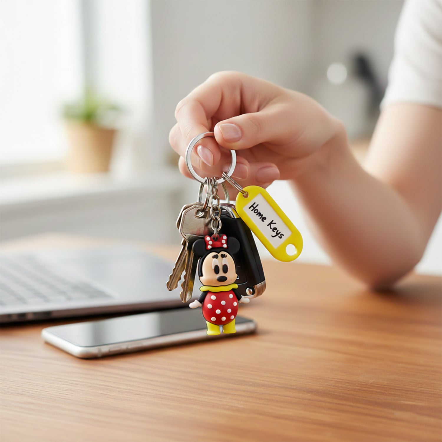 Cartoon Character Keychain With Name Tag (Mix Design 1 Pc)
