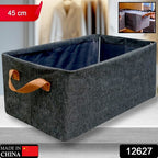 12627 Foldable Storage Box With Lid And Handles Cotton And Linen Storage Bins And Baskets Organizer For Nursery Closet Bedroom Home (45 Cm)