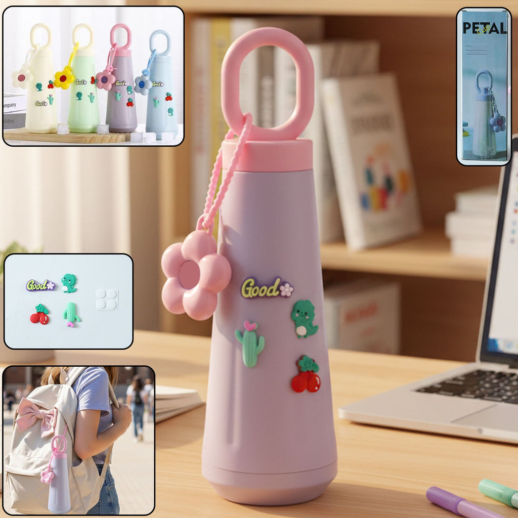 450 Ml Approx Cute Portable Water Bottle (1 Pc)