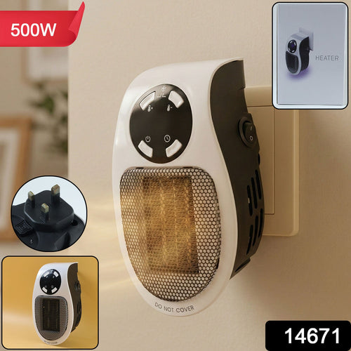 Space-saving wall plug heater for small rooms