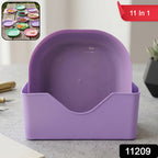 11 In 1 Multipurpose Plastic Snack Serving Tray Plates  (1 Set)