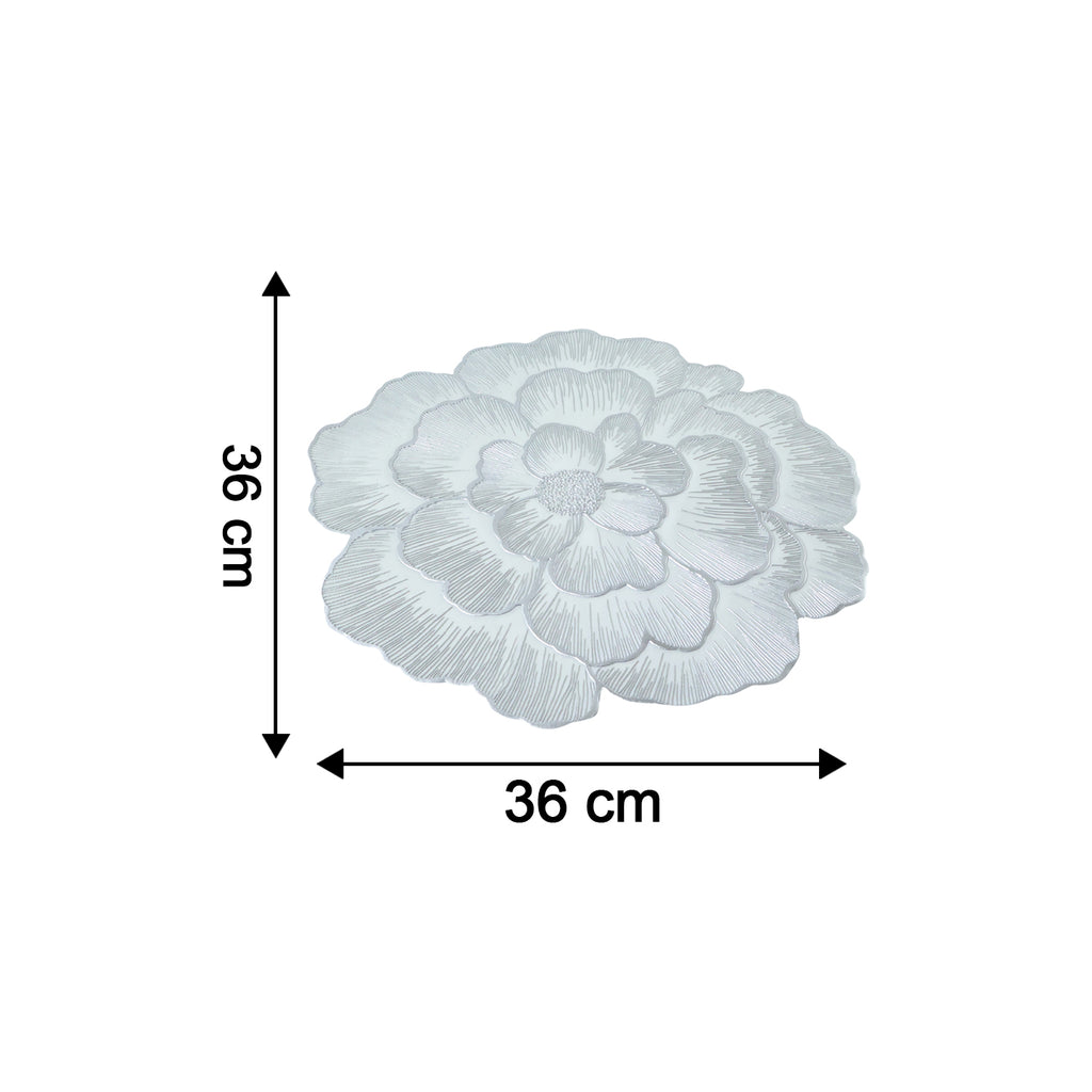 Round Floral Design Pvc Table Mat 1 Pc 36x36 Cm