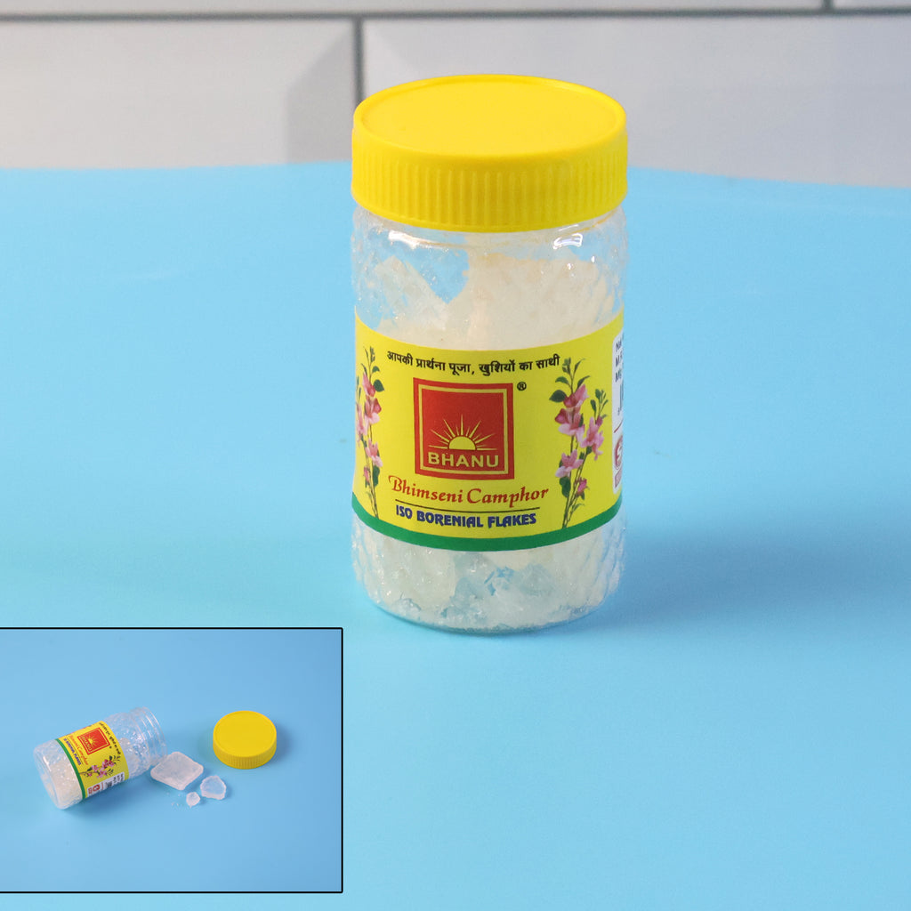Premium Bhimseni Camphor Iso Borneol Flakes (20gm  1 Pc)