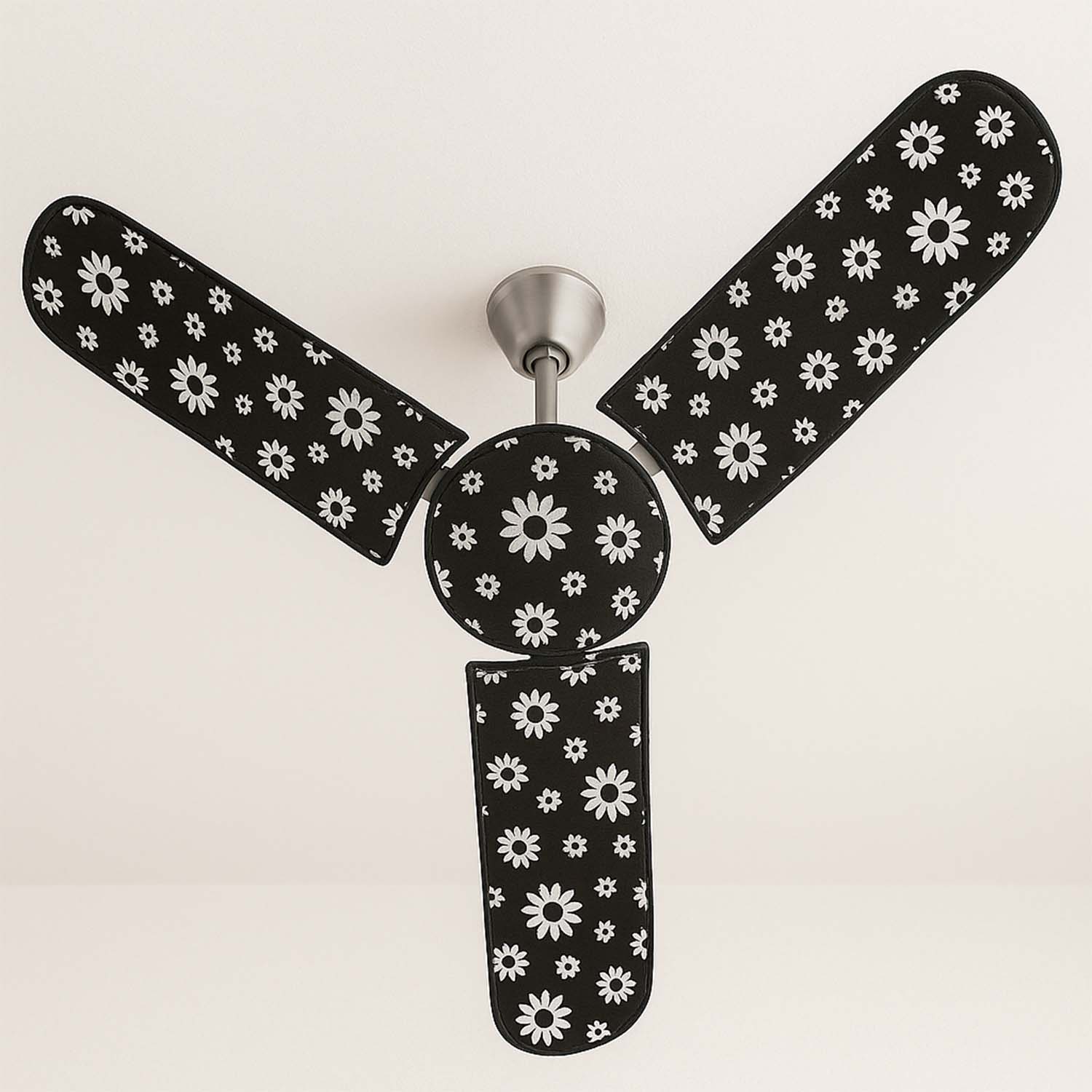 Elastic-fit ceiling fan blade cover being installed easily without tools