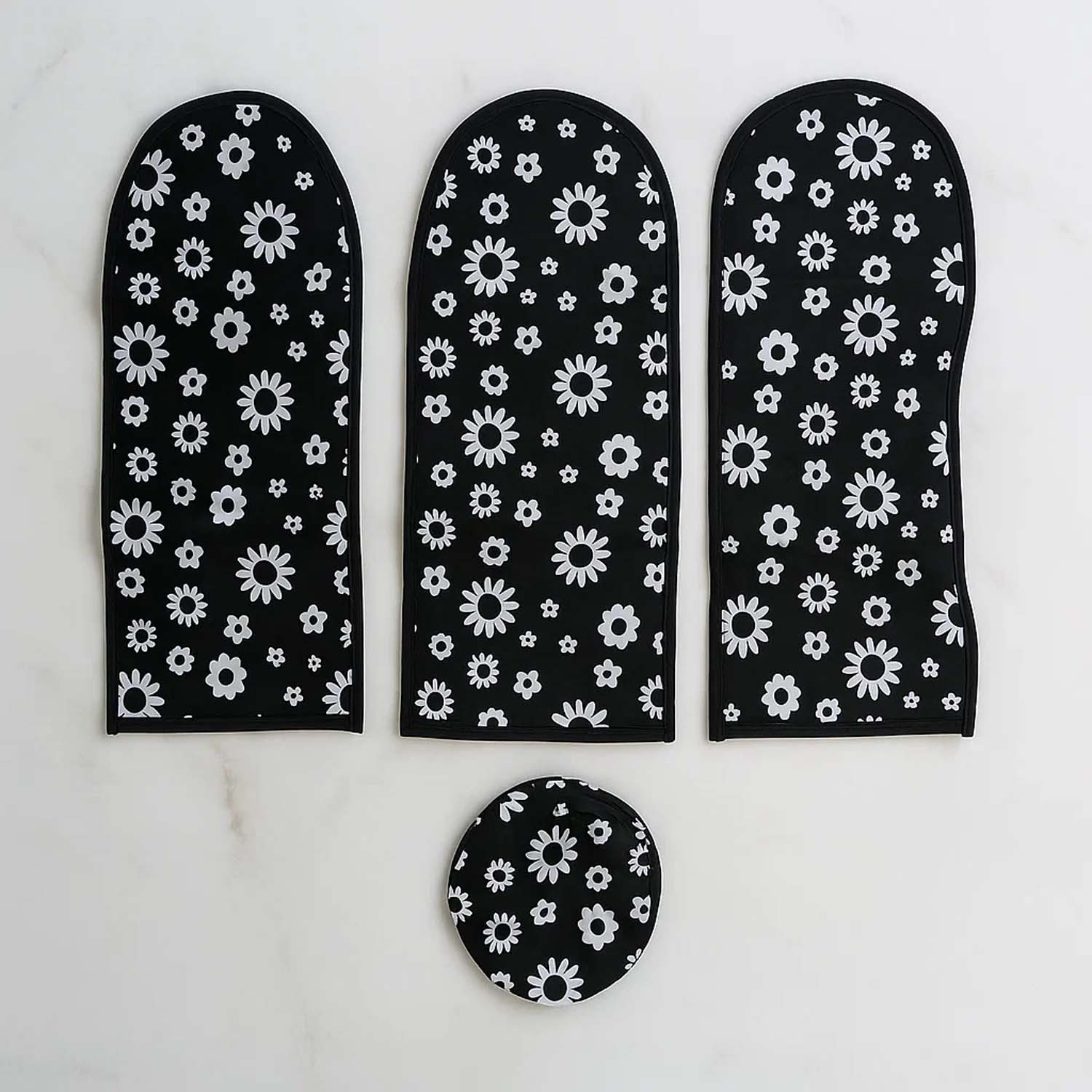 Complete 4-piece set of ceiling fan blade and motor dust covers