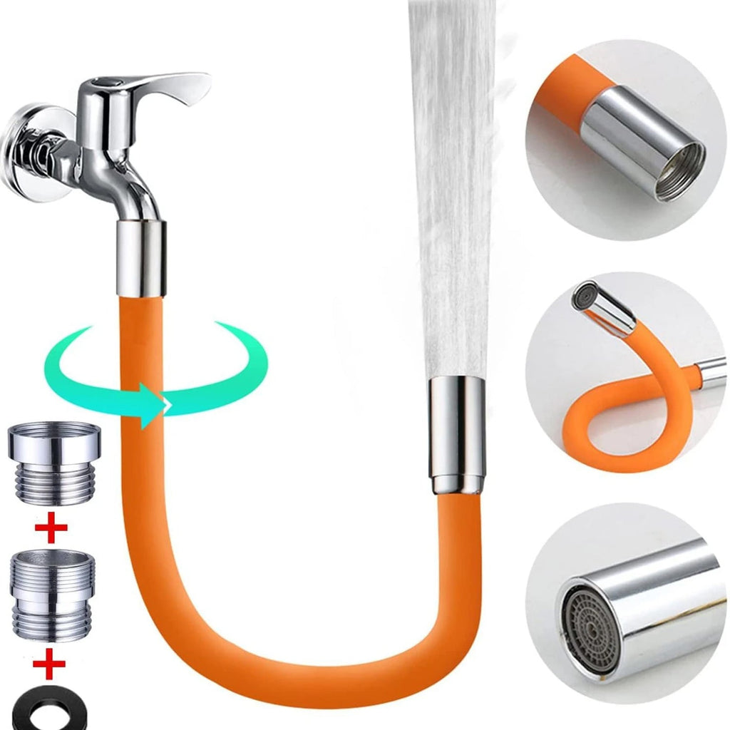 Adjustable flexible faucet extension pipe