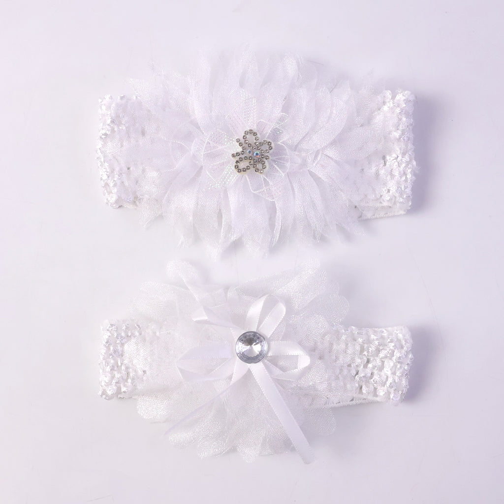 Soft Elastic Baby Hair Headband With Floral Lace Design (1 Pc Mix Design)