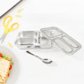 3 Compartment Transparent Stainless Steel Lunch Box For Kids