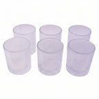 Rocks glass with ribbed crystal finish for stylish drinks