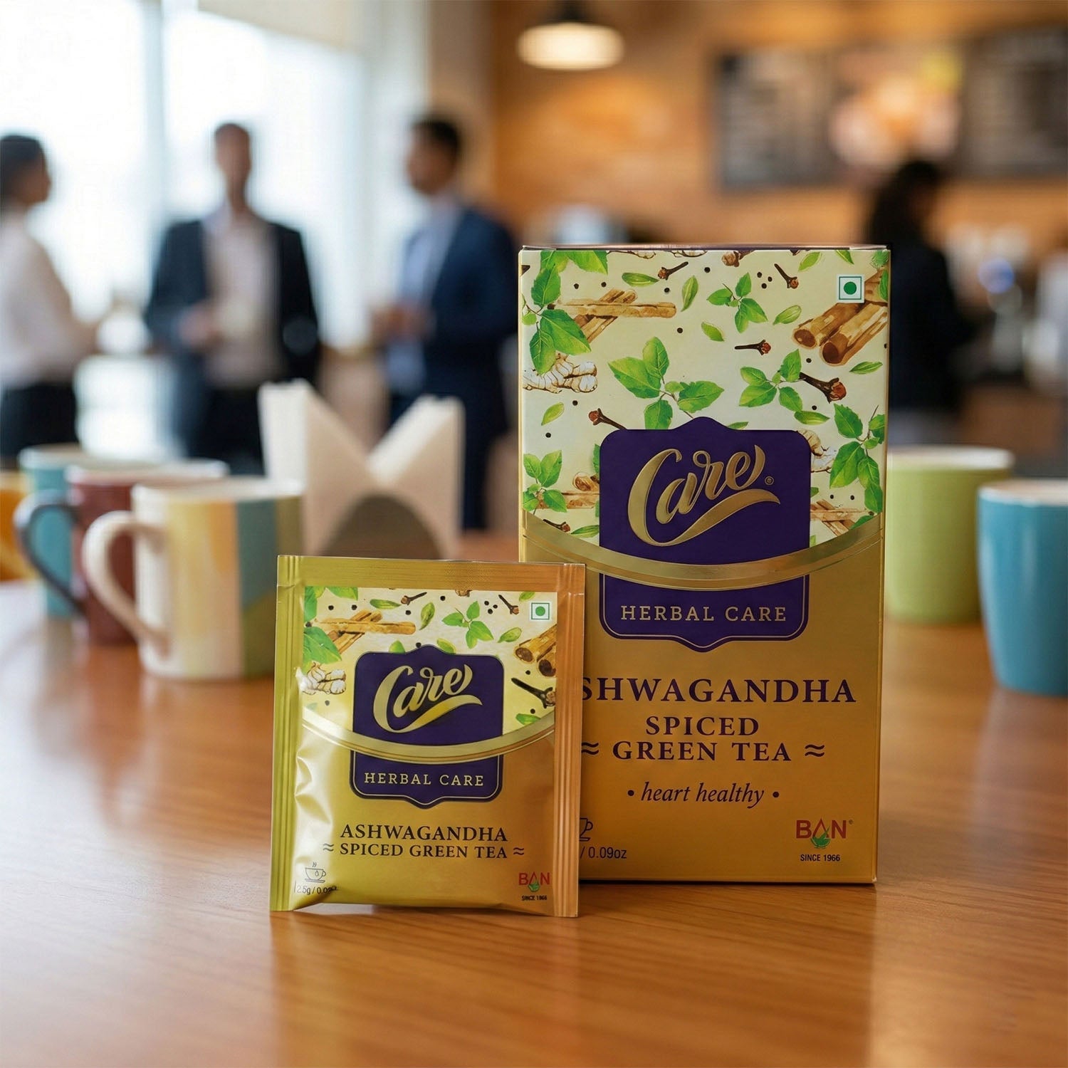 Herbal green tea with spices and green tea leaves