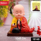 Solar Powered Sitting  Buddha Statue  Moving Head And Hand (1 Pc  Medium)