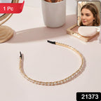 Rhinestone embellished metal headband accessory for women