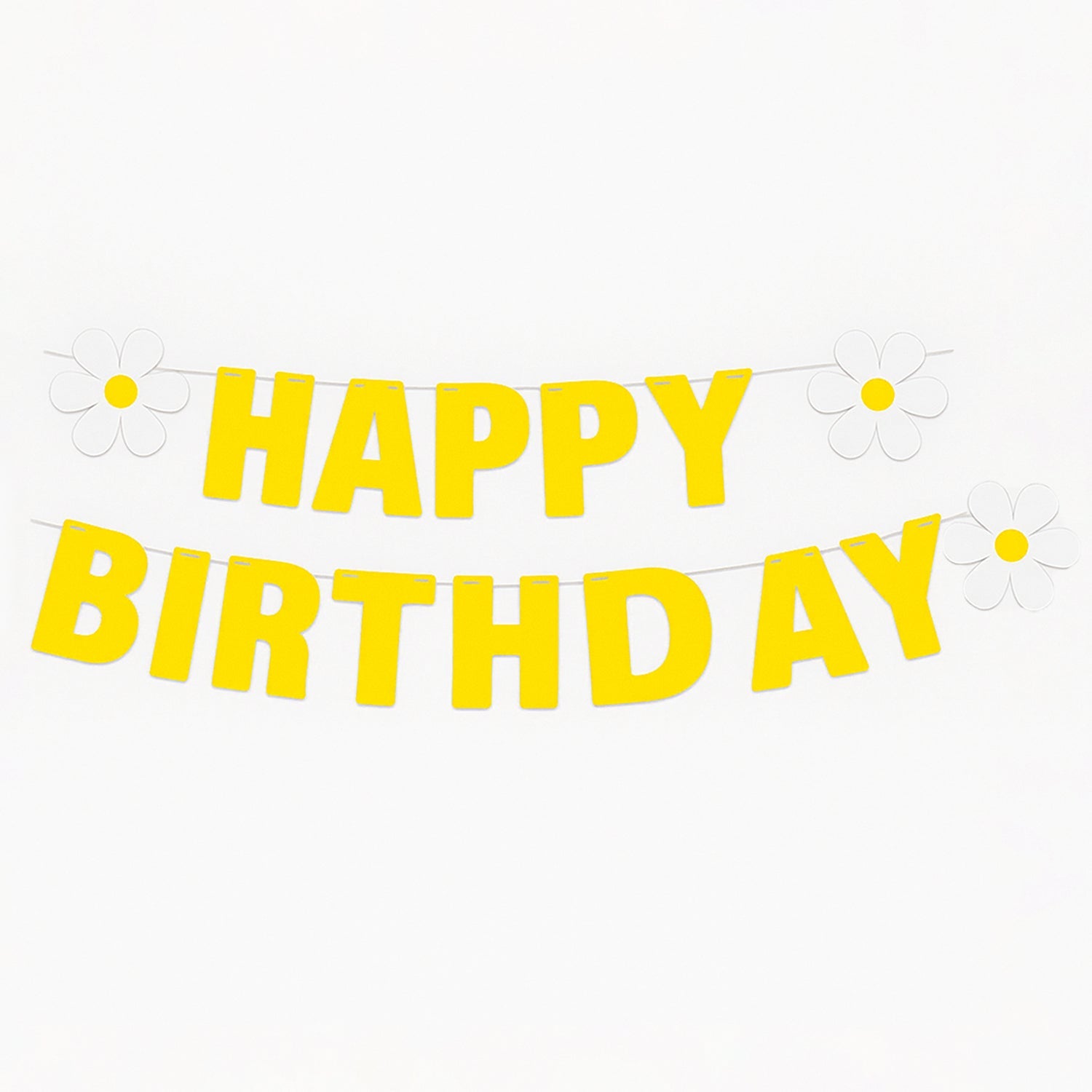 Birthday banner kit including string for easy assembly and hanging