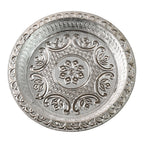Traditional Silver Finish Plastic Pooja Thali (1 Pc)