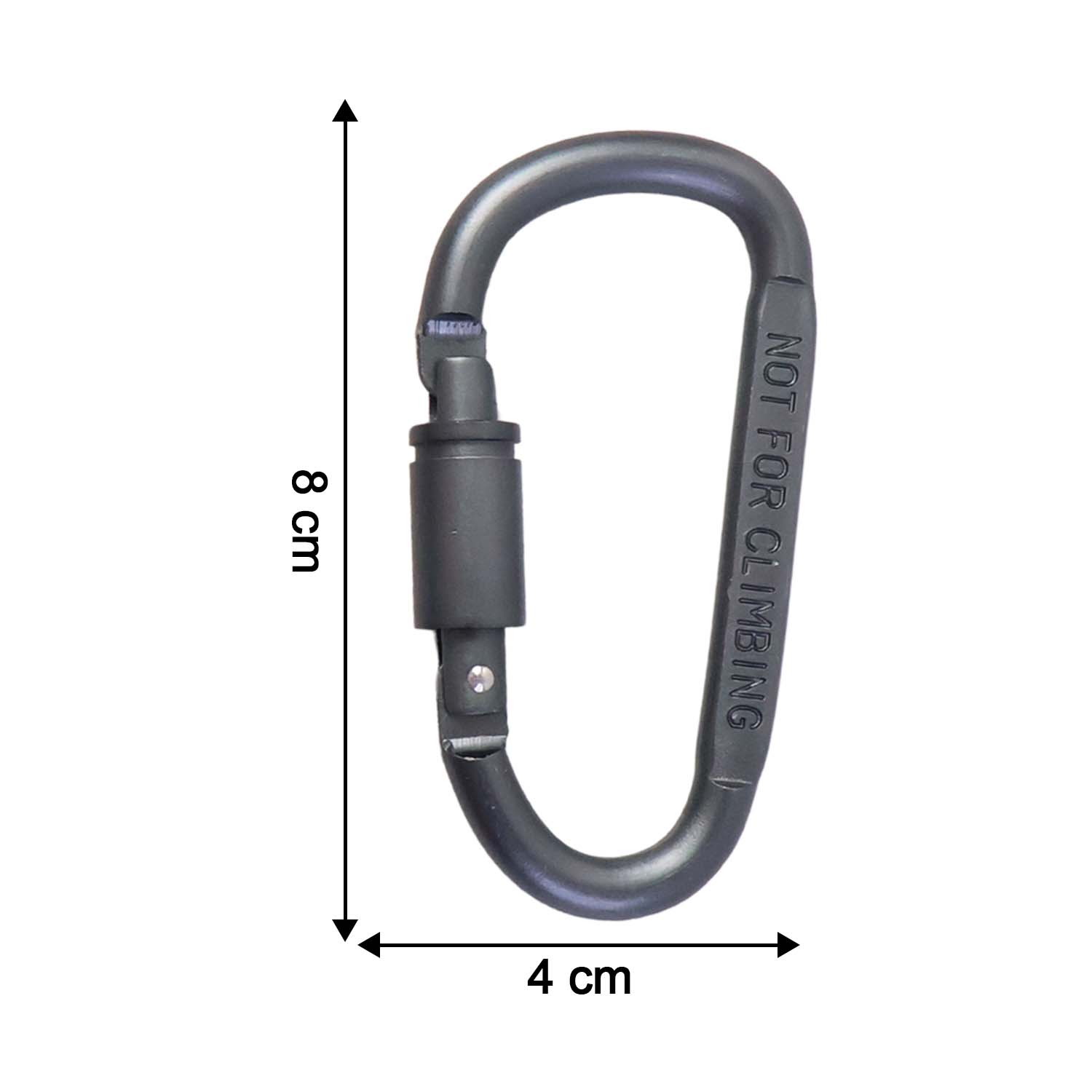 Compact metal utility clip carabiner with screw lock