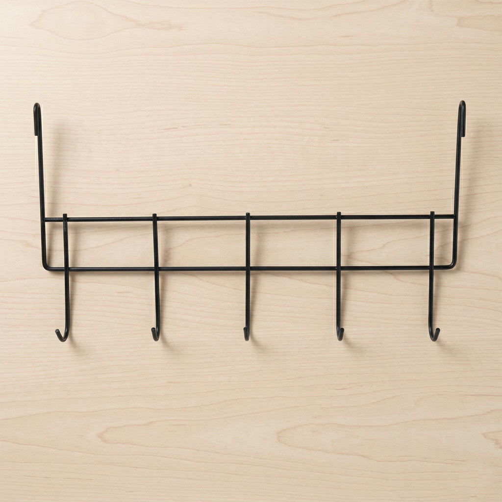 Multi-hook door organizer rack for home storage