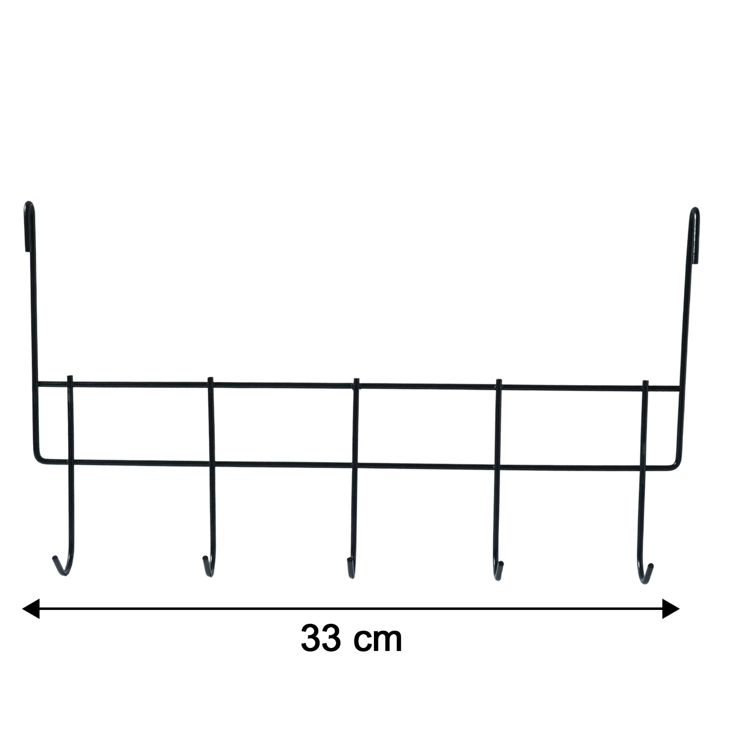 Space saving metal hook rack for doors