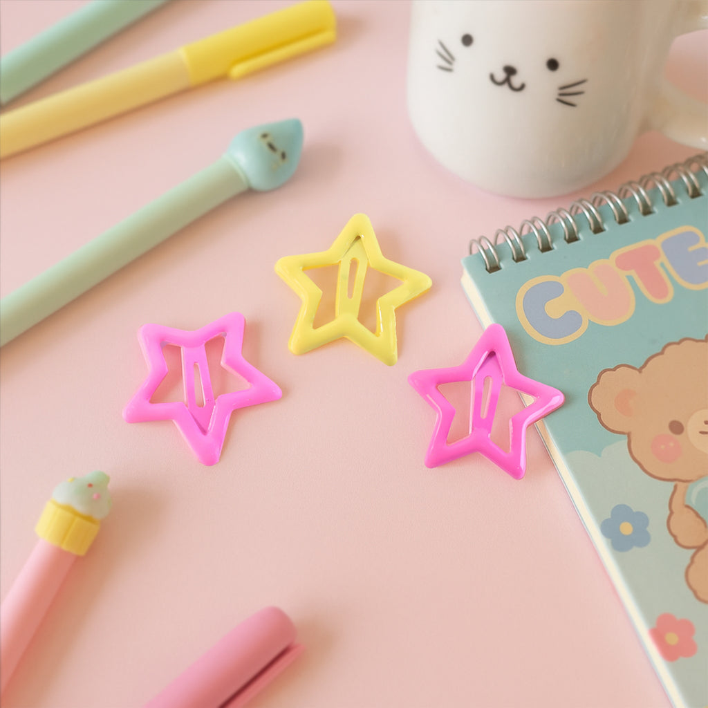 Star-shaped Hair Clips For Girls - (3 Pc)