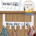 Heavy-duty Carbon Steel Door Hook Hanger Rack (2 Pc  6 Hook  White)