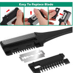 2 In 1 Double-sided Hair Cutting Comb With Razor Blade (1 Pc)