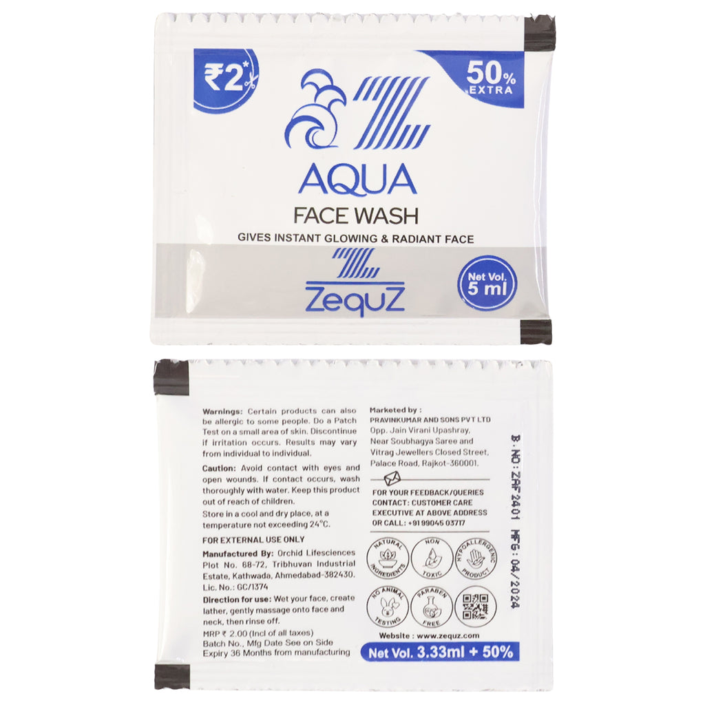 Zequz Aqua Face Wash Sachet (5 Ml  1 Pc)