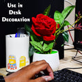 4863 Artificial Rose Flower Plant With Pot For Home Office Or Gift
