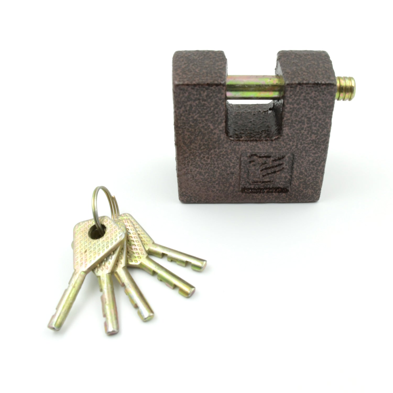9456 Iron Pad Lock Brass Core And Thickened Spray Black Iron Door Lock With 5 Pc Keys For Home Dormitory Waterproof Antirust Anti-theft Padlocks Outdoor Gate Shed Locks Warehouse Big Iron Door Drawer Lock (63 Mm )