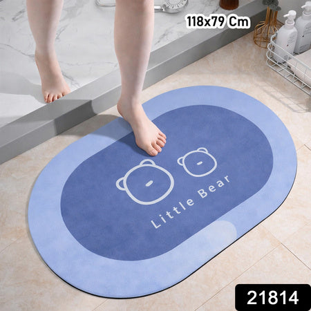 Premium Little Bear Printed Soft Non-slip Bath Mat (1 Pc 118x79 Cm)