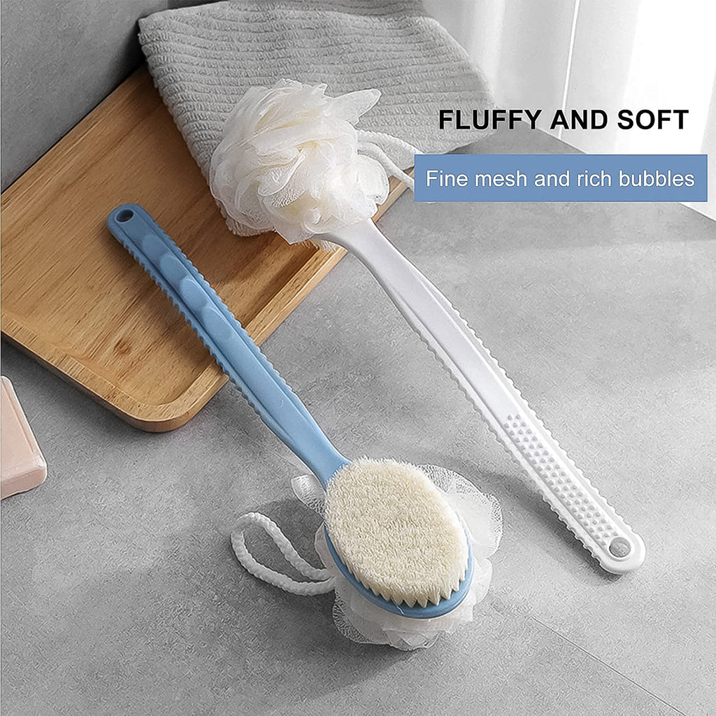 4832 2in1 Bath Brush With Long Handle