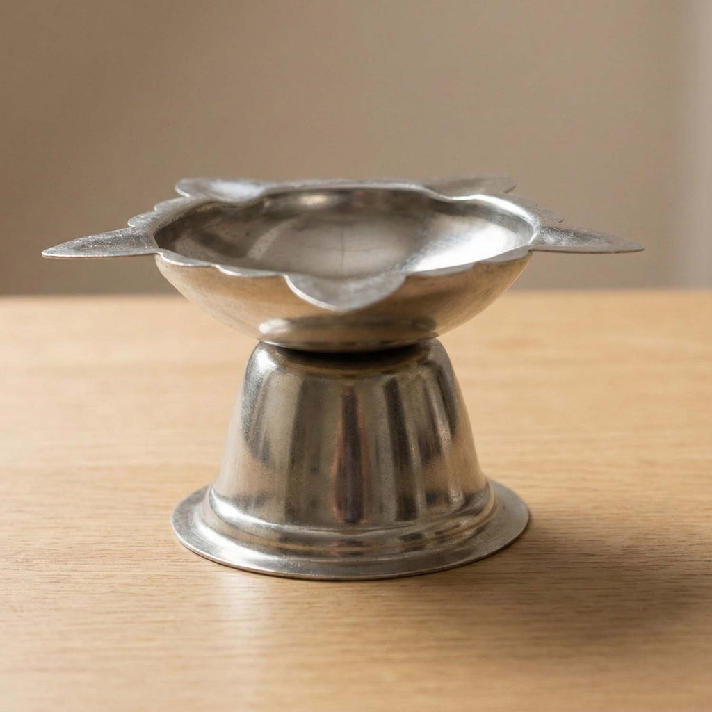 Stainless Steel Sunflower Design Diya Stand (Big Size) (1 Pc)