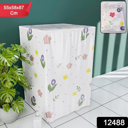 Printed Protective Washing Machine Cover For Top Load (55  58  87 Cm)