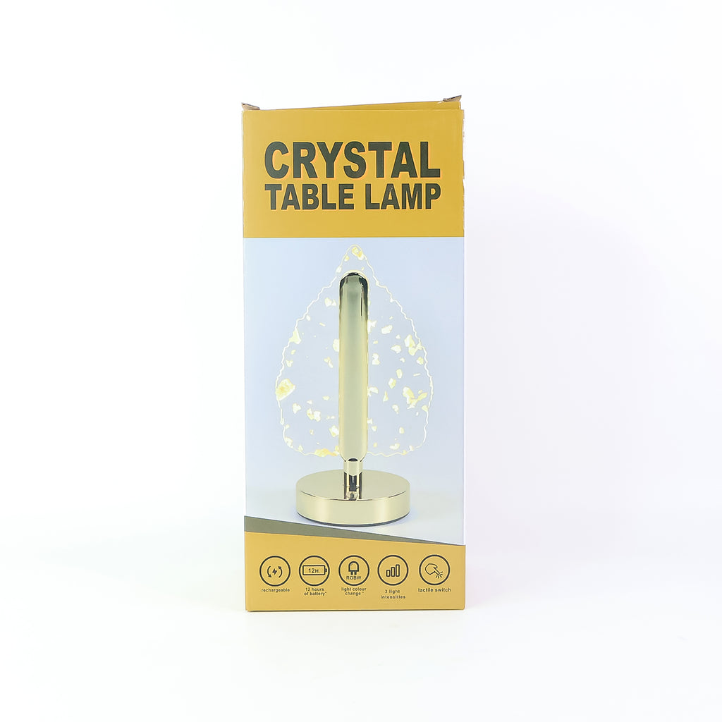 Elegant Plastic Led Table Lamp With Leaf Design Shade (1 Pc)