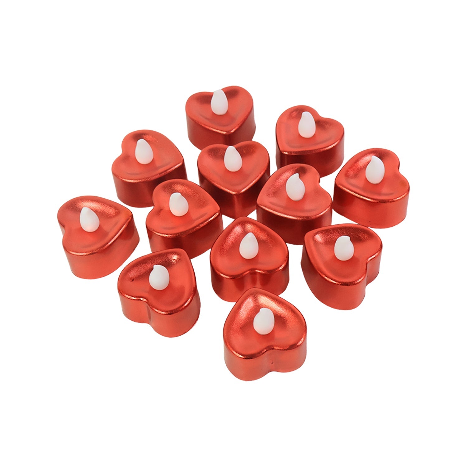 Heart shaped LED tea light candles in assorted colors for festivals