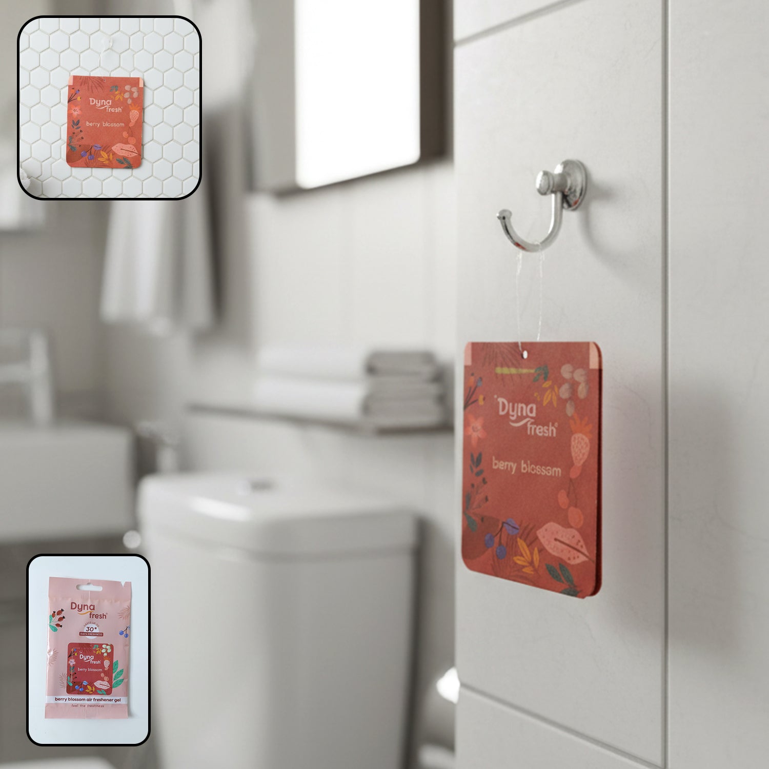 Hanging Bathroom Berry Blossom Air Freshener Gel (1 Pc 10 Gm)
